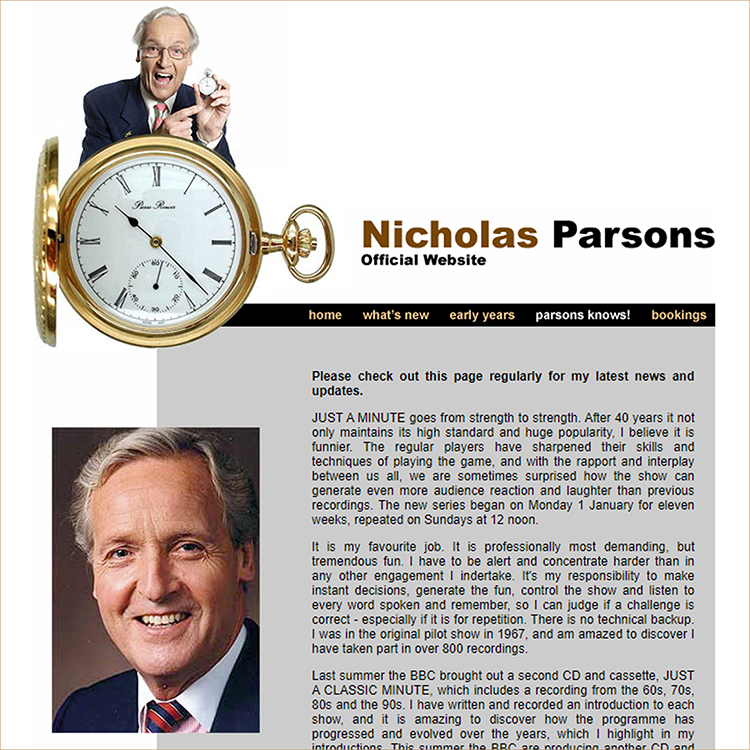 Nicholas Parsons - Web Presence